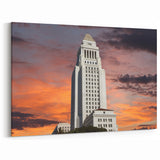LA City Hall Art - Stunning Sunset Backdrop with Iconic Landmark