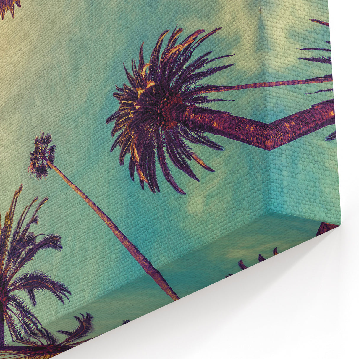 California Palm Trees Art - Vibrant Skyward View of LA’s Iconic Palms