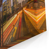 Downtown LA Cityscape - Twilight Skyscrapers and Freeway Light Trails