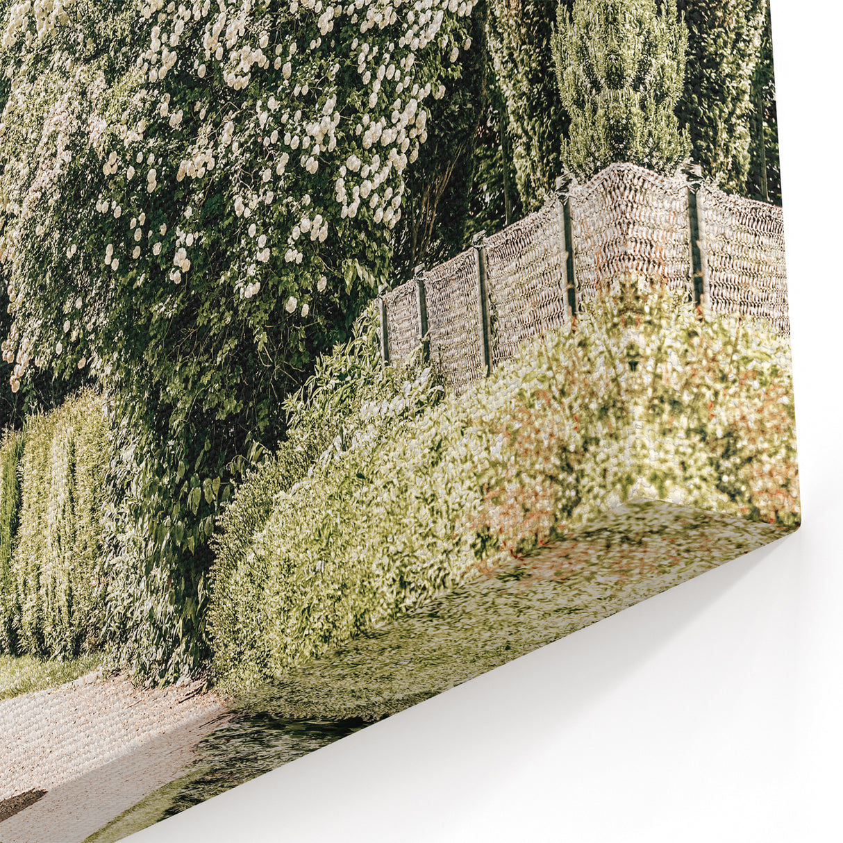 Farmhouse Wall Art – Hedge-Lined Path Print for Rustic Garden Decor