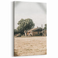 Farmhouse Wall Art – Tranquil Country Home under Oak Tree Print