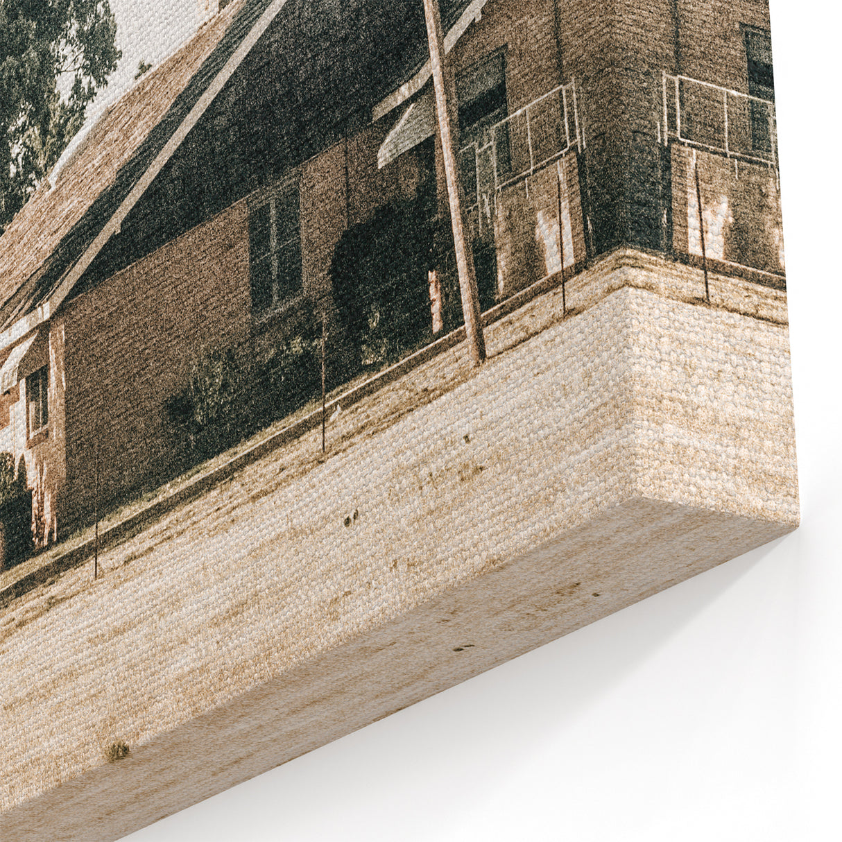 Farmhouse Wall Art – Tranquil Country Home under Oak Tree Print