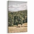 Farmhouse Wall Art - Scenic Country Landscape with Rustic Hay Bales