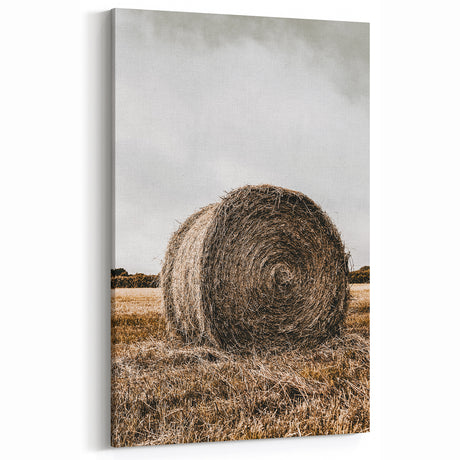 Farmhouse Wall Art - Rustic Hay Bale with Vintage Country Charm