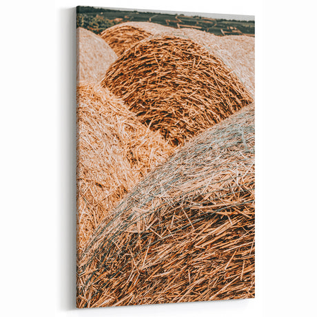 Farmhouse Wall Art - Rustic Close-Up of Hay Bales with Country Charm