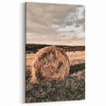 Farmhouse Wall Art - Serene Hay Bale in Field with Rustic Country Charm