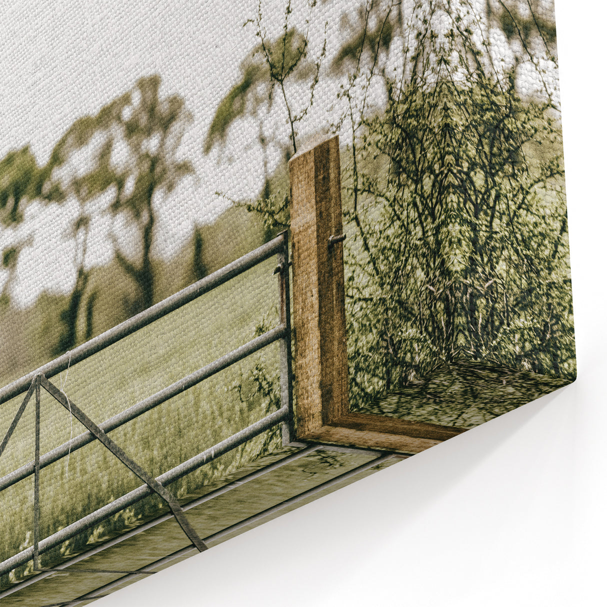Farmhouse Wall Art - Tranquil Farm Gate with Rustic Countryside Charm