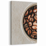 Farmhouse Wall Art - Rustic Coffee Beans Close-Up with Vintage Charm