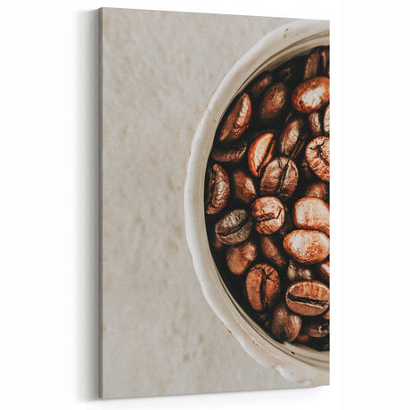 Farmhouse Wall Art - Rustic Coffee Beans Close-Up with Vintage Charm