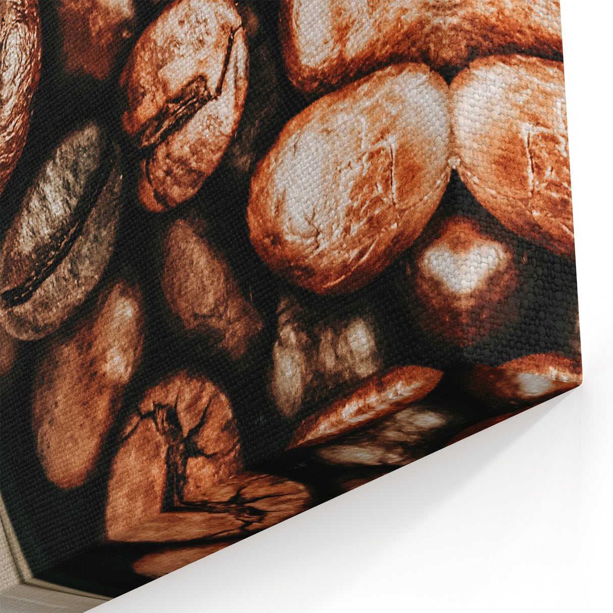 Farmhouse Wall Art - Rustic Coffee Beans Close-Up with Vintage Charm