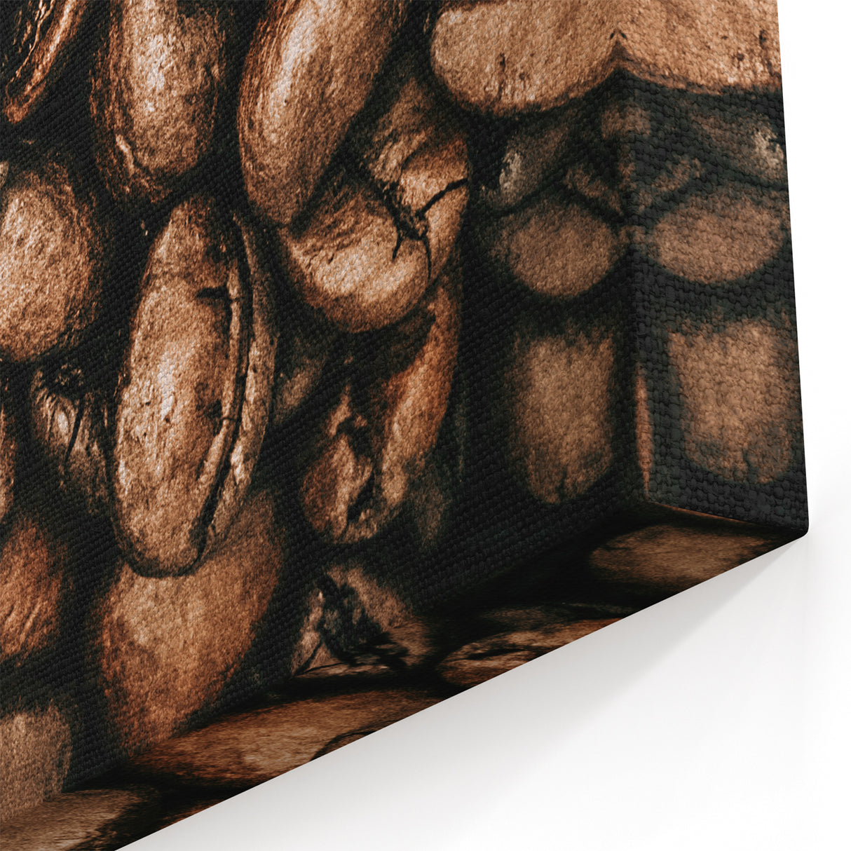 Close-Up Coffee Beans Rustic Wall Art for Kitchen and Coffee Bars