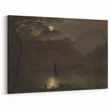 Dark Moody Wall Art - Atmospheric Moonlit Landscape for Timeless Decor