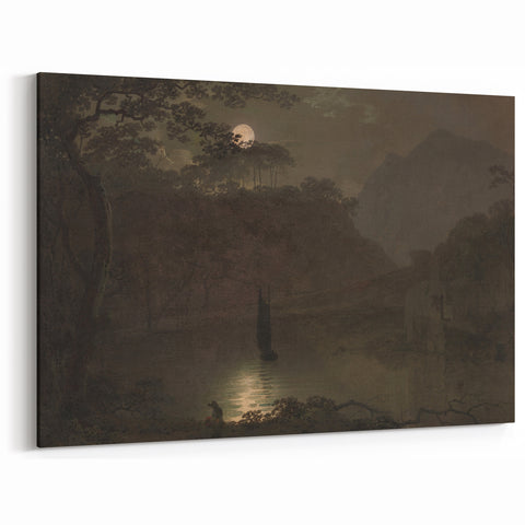 Dark Moody Wall Art - Atmospheric Moonlit Landscape for Timeless Decor