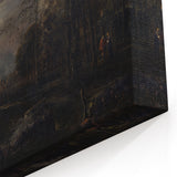Moody Art Prints - Moonlit Night Over Castle and Forest Landscape