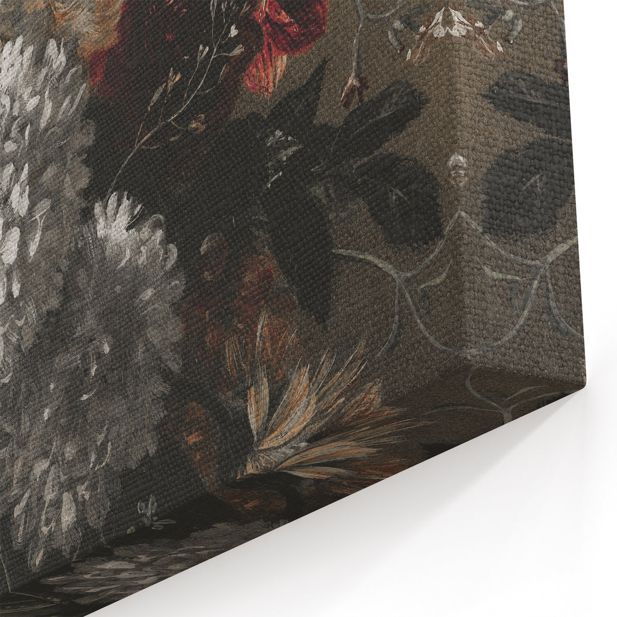 Dark Moody Wall Art - Dramatic Floral Arrangement for Elegant Interiors