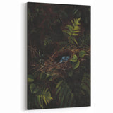 Dark Moody Wall Art - Nest with Blue Eggs for Natural Interior Decor