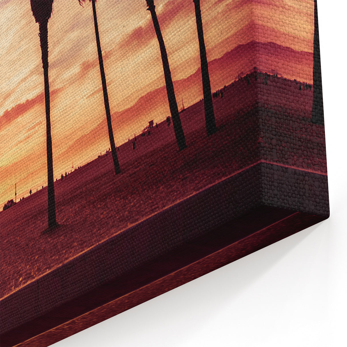 Venice Beach Canvas - Stunning Sunset with Palm Trees by the Shore