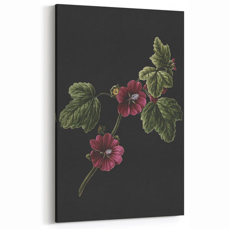 Dark Moody Wall Art - Elegant Botanical Illustration for Refined Decor