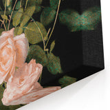 Dark Moody Wall Art - Soft Pink Roses for Elegant Floral Home Decor