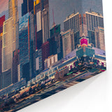 Downtown LA Sunset Skyline - Vibrant Skyscrapers Against Dramatic Sky