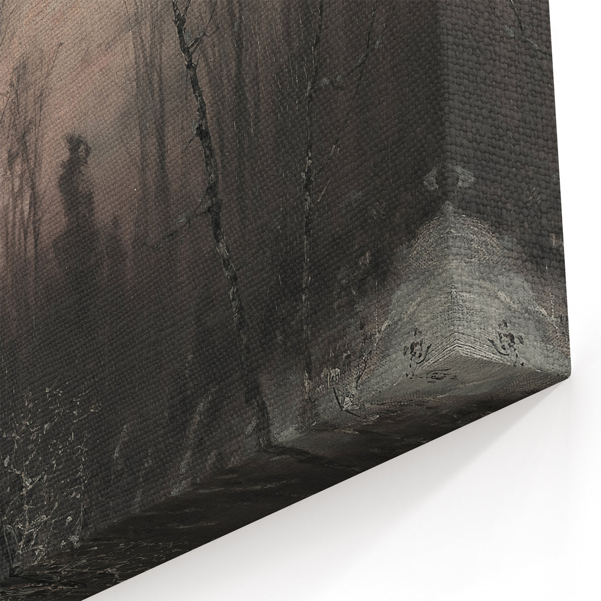 Dark Moody Winter Scene: Snowy Forest Walk Wall Art for Interiors