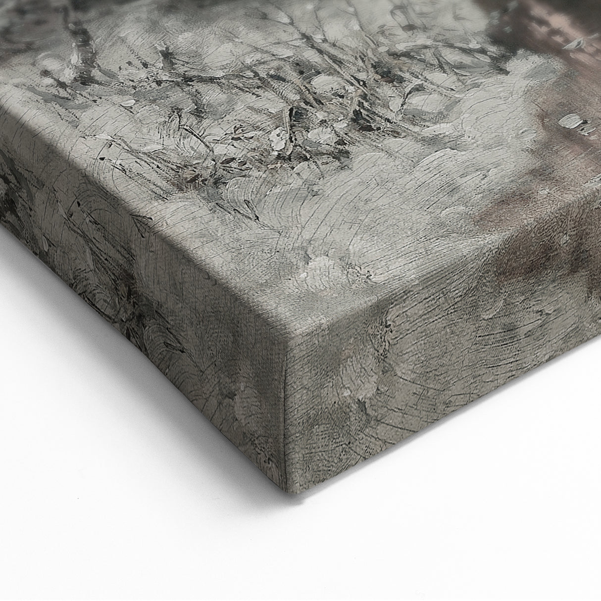 Dark Moody Winter Scene: Snowy Forest Walk Wall Art for Interiors