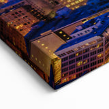 Downtown LA at Dusk - Vibrant City Lights Under a Dramatic Sunset