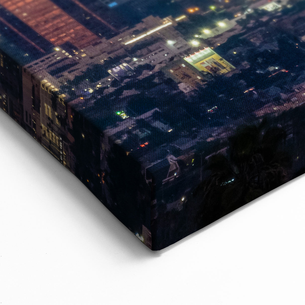 Full Moon Over Downtown LA - Illuminated Cityscape with Mountain Backdrop