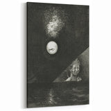 Dark Decor Style - Surreal Gothic Moon and Angel Gothic Canvas Print