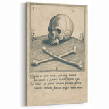 Vintage Gothic Prints - Skull and Crossbones Medieval Gothic Canvas Art