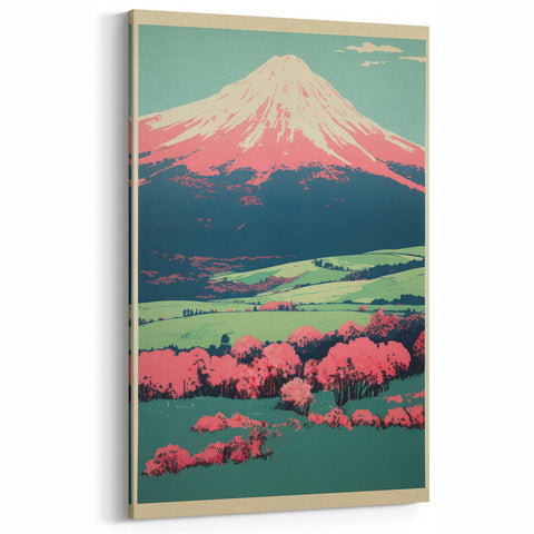 Abstract Electric Mountain Art – Vibrant Electric Wall Decor Canvas