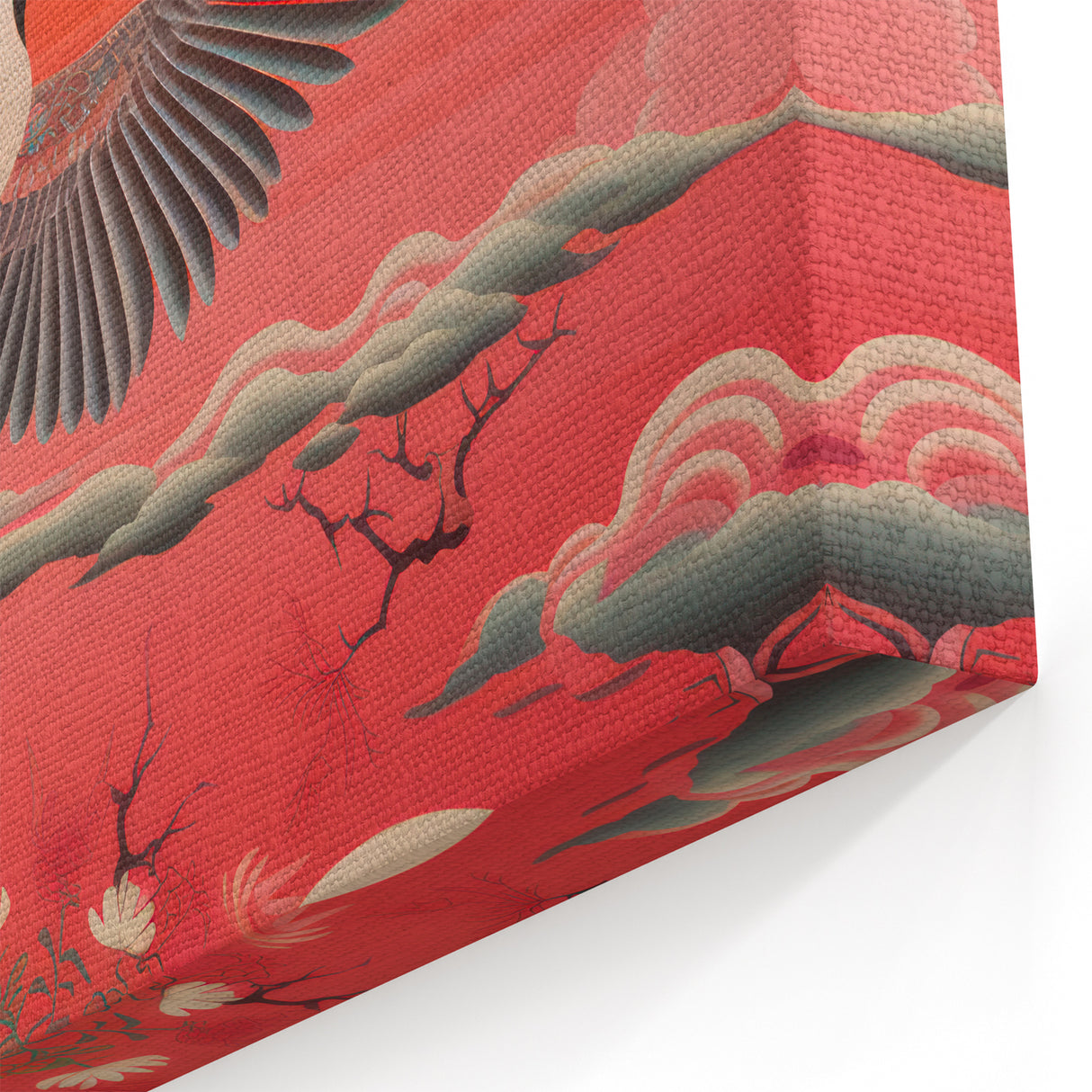 Electric Crane Artwork – Vibrant Modern Electric Bird Canvas Decor
