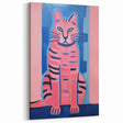 Abstract Electric Cat Art – Modern Vibrant Electric Wall Canvas Decor
