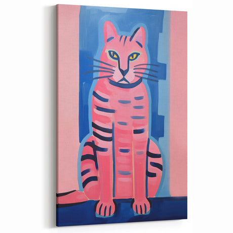 Abstract Electric Cat Art – Modern Vibrant Electric Wall Canvas Decor