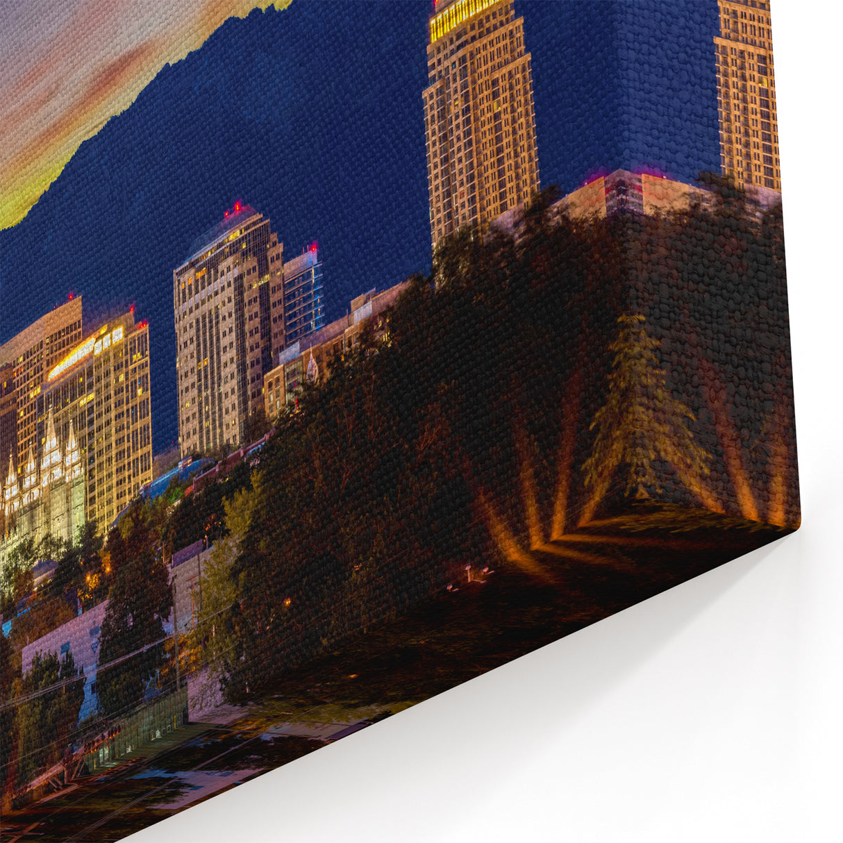 Utah Landscape Prints - Salt Lake City Skyline at Sunset Wall Decor