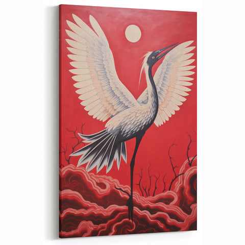 Majestic Electric Crane Art – Bold Modern Electric Wall Canvas Decor