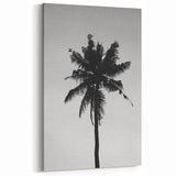 Black and White Palm Tree Silhouette - Minimalist Coastal Wall Art Print