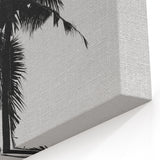 Black and White Palm Tree Silhouette - Minimalist Coastal Wall Art Print