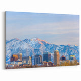 Salt Lake City Canvas Prints - Snowy Mountain Skyline Utah Scenic Art