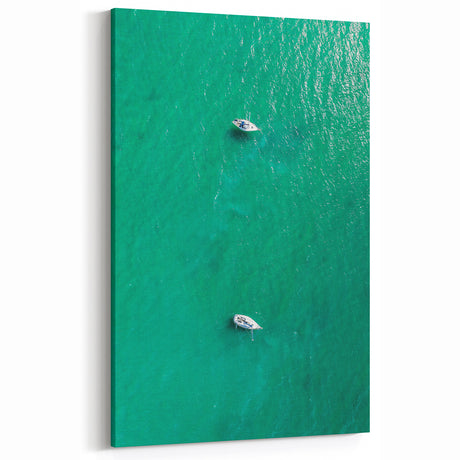 Sailboats on Turquoise Waters - Coastal Wall Art for Nautical Decor