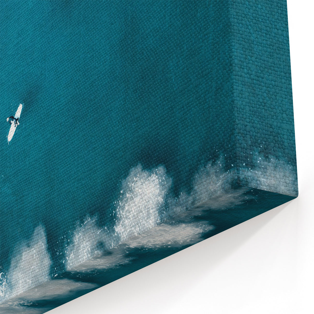 Surfer Aerial View Coastal Wall Art - Ocean Waves Nautical Decor Print