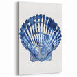 Blue Watercolor Seashell Coastal Wall Art - Nautical Ocean Decor Print