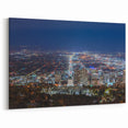 Salt Lake City Wall Art - Night Skyline View Utah Cityscape Canvas Prints