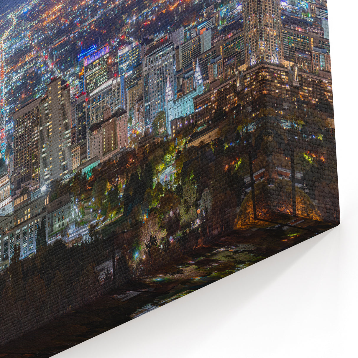 Salt Lake City Wall Art - Night Skyline View Utah Cityscape Canvas Prints
