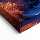 Salt Lake City Framed Art - Winter Night Skyline Utah Scenic Wall Decor