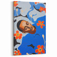 Modern Electric Portrait Canvas - Vibrant Abstract Floral Wall Art Decor
