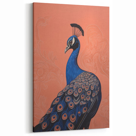 Elegant Electric Peacock Canvas - Modern Vibrant Wall Art Decor