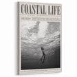 Monochrome Underwater Diver Coastal Wall Art - Magazine Style Print