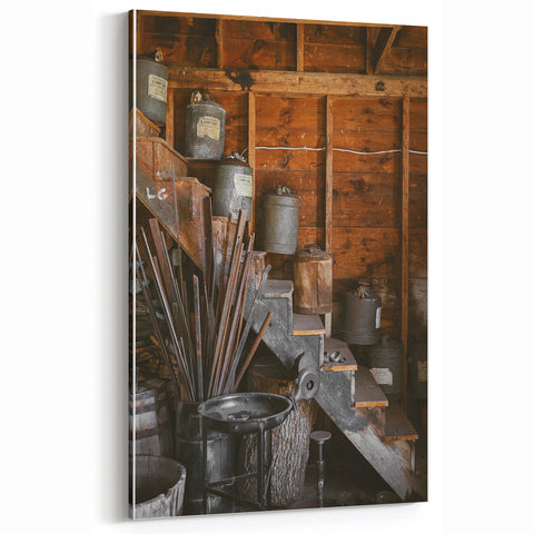 Antique Lamp Oil & Tools Wall Art – Rustic Wooden Farmhouse Decor