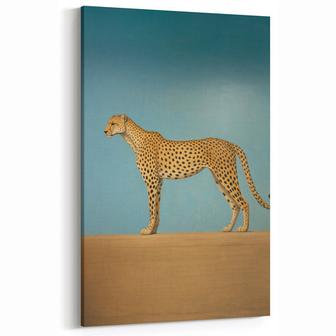 Electric Cheetah Art - Abstract Electric Canvas - Sky Blue Decor